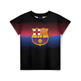 Детская футболка 3D с принтом Barcelona FC , 100% гипоаллергенный полиэфир | прямой крой, круглый вырез горловины, длина до линии бедер, чуть спущенное плечо, ткань немного тянется | barcelona | spain | spanish | барса | барселона | испания | испанский | клуб | фк | футбол | футбольный