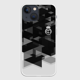 Чехол для iPhone 13 mini с принтом Real Madrid Geometry Sport ,  |  | abstraction | championship | fc | football | footer | polygon | real madrid | soccer | socker | sport | абстракция | одежда | спорт | спортивный | униформа | футбол | футбольный клуб | чемпионат