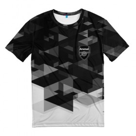 Мужская футболка 3D с принтом Arsenal Geometry Sport , 100% полиэфир | прямой крой, круглый вырез горловины, длина до линии бедер | 