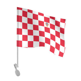 Флаг для автомобиля с принтом Хорватия домашняя форма 2018 , 100% полиэстер | Размер: 30*21 см | 