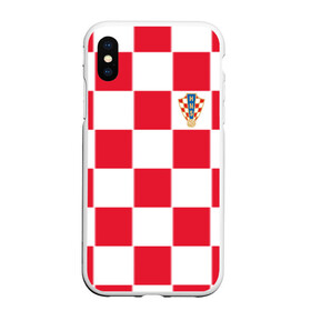 Чехол для iPhone XS Max матовый с принтом Хорватия домашняя форма 2018 , Силикон | Область печати: задняя сторона чехла, без боковых панелей | Тематика изображения на принте: 