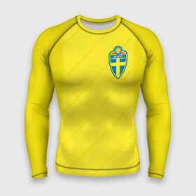 Мужской рашгард 3D с принтом Швеция домашняя форма ЧМ 2018 ,  |  | домашняя форма | сборная швеции | футбол | футбольная форма | швеция
