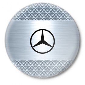 Значок с принтом MERCEDES-BENZ ,  металл | круглая форма, металлическая застежка в виде булавки | 