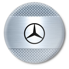 Значок с принтом MERCEDES-BENZ ,  металл | круглая форма, металлическая застежка в виде булавки | 