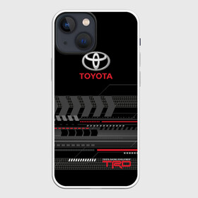 Чехол для iPhone 13 mini с принтом Toyota 1 ,  |  | car | toyota | абстракция | авто | графика | дизайн | полосы | протектор | пунктир | след шин | тойота