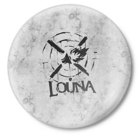 Значок с принтом Louna ,  металл | круглая форма, металлическая застежка в виде булавки | louna | лусинэ геворкян