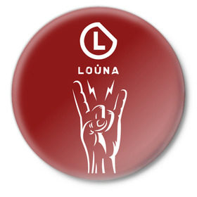 Значок с принтом Louna ,  металл | круглая форма, металлическая застежка в виде булавки | louna | лусинэ геворкян