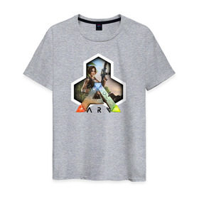 Мужская футболка хлопок с принтом Ark Survival Evolved , 100% хлопок | прямой крой, круглый вырез горловины, длина до линии бедер, слегка спущенное плечо. | ark survival evolved