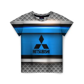 Детская футболка 3D с принтом MITSUBISHI SPORT , 100% гипоаллергенный полиэфир | прямой крой, круглый вырез горловины, длина до линии бедер, чуть спущенное плечо, ткань немного тянется | 