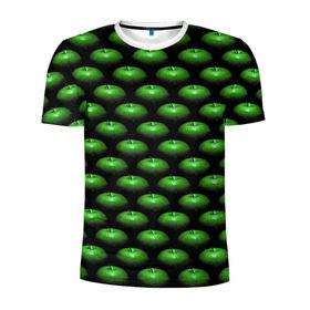 Мужская футболка 3D спортивная с принтом Сочные яблочки , 100% полиэстер с улучшенными характеристиками | приталенный силуэт, круглая горловина, широкие плечи, сужается к линии бедра | Тематика изображения на принте: паттерн | фрукты | яблоко