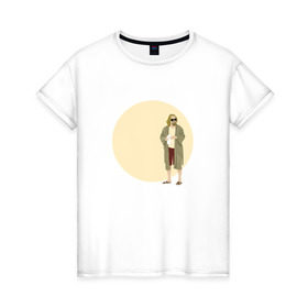 Женская футболка хлопок с принтом Большой Лебовски , 100% хлопок | прямой крой, круглый вырез горловины, длина до линии бедер, слегка спущенное плечо | the big lebowski | большой лебовски | джефф бриджес