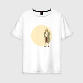 Женская футболка хлопок Oversize с принтом Большой Лебовски , 100% хлопок | свободный крой, круглый ворот, спущенный рукав, длина до линии бедер
 | the big lebowski | большой лебовски | джефф бриджес