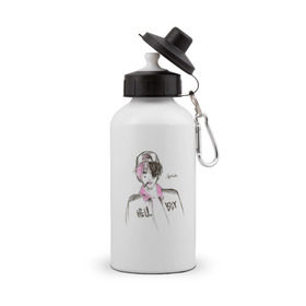 Бутылка спортивная с принтом Lil Peep Hellboy , металл | емкость — 500 мл, в комплекте две пластиковые крышки и карабин для крепления | Тематика изображения на принте: lil peep | лил пип