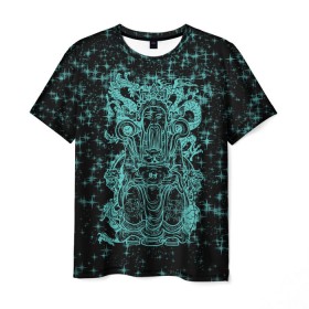 Мужская футболка 3D с принтом Нефритовый Будда , 100% полиэфир | прямой крой, круглый вырез горловины, длина до линии бедер | блеск | звезды | китай | нефрит | прикольные | традиция | храм | шанхай | яркие