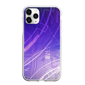 Чехол для iPhone 11 Pro Max матовый с принтом Digital blue art , Силикон |  | Тематика изображения на принте: абстракция | арт | геометрия | линии | полосы | схема | тень