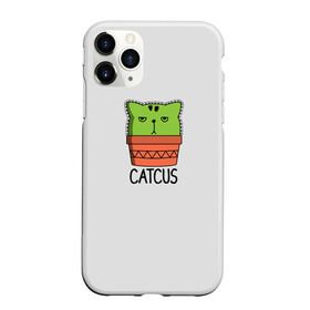 Чехол для iPhone 11 Pro матовый с принтом Catcus , Силикон |  | кактус | кот | котик