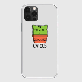 Чехол для iPhone 12 Pro Max с принтом Catcus , Силикон |  | Тематика изображения на принте: кактус | кот | котик