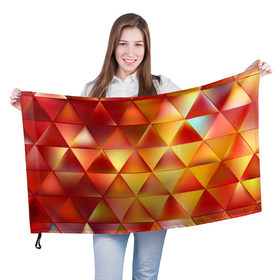 Флаг 3D с принтом Огненные треугольники , 100% полиэстер | плотность ткани — 95 г/м2, размер — 67 х 109 см. Принт наносится с одной стороны | 