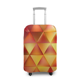 Чехол для чемодана 3D с принтом Огненные треугольники , 86% полиэфир, 14% спандекс | двустороннее нанесение принта, прорези для ручек и колес | 