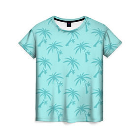Женская футболка 3D с принтом GTA Vice City , 100% полиэфир ( синтетическое хлопкоподобное полотно) | прямой крой, круглый вырез горловины, длина до линии бедер | grand theft auto | gta | minimal | palm trees | pink | tommy | tropical | vice city | вайс сити | гта | пальмы | паттерн | томми