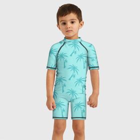 Детский купальный костюм 3D с принтом GTA Vice City , Полиэстер 85%, Спандекс 15% | застежка на молнии на спине | grand theft auto | gta | minimal | palm trees | pink | tommy | tropical | vice city | вайс сити | гта | пальмы | паттерн | томми