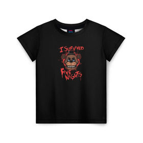 Детская футболка 3D с принтом Five Nights At Freddy`s , 100% гипоаллергенный полиэфир | прямой крой, круглый вырез горловины, длина до линии бедер, чуть спущенное плечо, ткань немного тянется | 