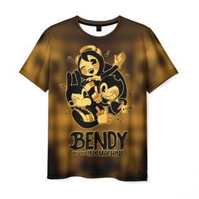 Мужская футболка 3D с принтом Bendy and the ink machine (32) , 100% полиэфир | прямой крой, круглый вырез горловины, длина до линии бедер | bendy | bendy and the ink machine | game | horror | ink | machine | trend | video game | бенди | бэнди