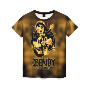 Женская футболка 3D с принтом Bendy and the ink machine (32) , 100% полиэфир ( синтетическое хлопкоподобное полотно) | прямой крой, круглый вырез горловины, длина до линии бедер | bendy | bendy and the ink machine | game | horror | ink | machine | trend | video game | бенди | бэнди