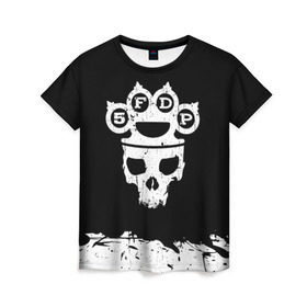 Женская футболка 3D с принтом Five Finger Death Punch , 100% полиэфир ( синтетическое хлопкоподобное полотно) | прямой крой, круглый вырез горловины, длина до линии бедер | 5fdp | alternative | ffdp | groove | metal | metall | rock | альтернатива | грув | группа | метал | рок | череп