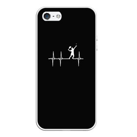 Чехол для iPhone 5/5S матовый с принтом Теннис , Силикон | Область печати: задняя сторона чехла, без боковых панелей | Тематика изображения на принте: tennis