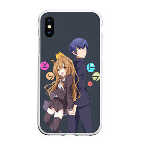 Чехол для iPhone XS Max матовый с принтом Toradora , Силикон | Область печати: задняя сторона чехла, без боковых панелей | anime | аниме | карманный тигр | торадора toradora айсака тайга