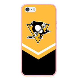 Чехол для iPhone 5/5S матовый с принтом Pittsburgh Penguins (Форма 1) , Силикон | Область печати: задняя сторона чехла, без боковых панелей | Тематика изображения на принте: питтсбург пингвинз