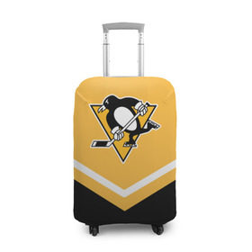 Чехол для чемодана 3D с принтом Pittsburgh Penguins (Форма 1) , 86% полиэфир, 14% спандекс | двустороннее нанесение принта, прорези для ручек и колес | питтсбург пингвинз