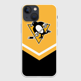 Чехол для iPhone 13 mini с принтом Pittsburgh Penguins (Форма 1) ,  |  | Тематика изображения на принте: питтсбург пингвинз
