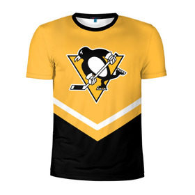 Мужская футболка 3D спортивная с принтом Pittsburgh Penguins (Форма 1) , 100% полиэстер с улучшенными характеристиками | приталенный силуэт, круглая горловина, широкие плечи, сужается к линии бедра | Тематика изображения на принте: питтсбург пингвинз
