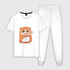 Мужская пижама хлопок с принтом Umaru Chan , 100% хлопок | брюки и футболка прямого кроя, без карманов, на брюках мягкая резинка на поясе и по низу штанин
 | anime | аниме | анимэ | умару