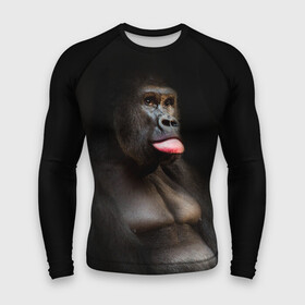 Мужской рашгард 3D с принтом Горилла ,  |  | горилла | животные | обезьяна | прикол | природа | смешно | юмор | язык