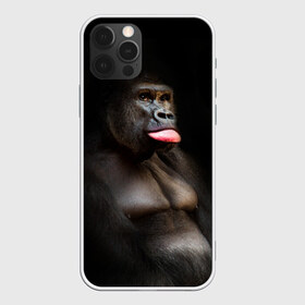 Чехол для iPhone 12 Pro Max с принтом Горилла , Силикон |  | Тематика изображения на принте: горилла | животные | обезьяна | прикол | природа | смешно | юмор | язык