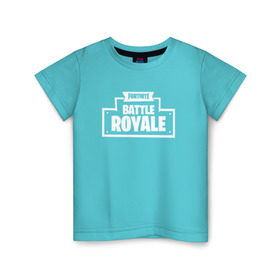 Детская футболка хлопок с принтом Fortnite Battle Royale Logo , 100% хлопок | круглый вырез горловины, полуприлегающий силуэт, длина до линии бедер | 