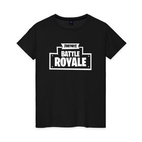 Женская футболка хлопок с принтом Fortnite Battle Royale Logo , 100% хлопок | прямой крой, круглый вырез горловины, длина до линии бедер, слегка спущенное плечо | 