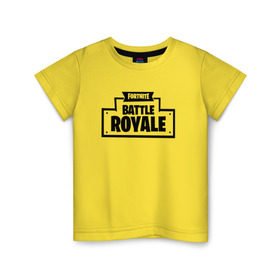 Детская футболка хлопок с принтом Fortnite Battle Royale Logo , 100% хлопок | круглый вырез горловины, полуприлегающий силуэт, длина до линии бедер | Тематика изображения на принте: 