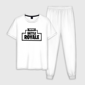 Мужская пижама хлопок с принтом Fortnite Battle Royale Logo , 100% хлопок | брюки и футболка прямого кроя, без карманов, на брюках мягкая резинка на поясе и по низу штанин
 | 
