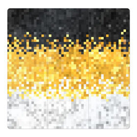Магнитный плакат 3Х3 с принтом 1858 Имперский флаг пикселами , Полимерный материал с магнитным слоем | 9 деталей размером 9*9 см | camouflage fabric suprime military | военный триколор россии | камуфляж имперский флаг россии | камуфляжный | текстура вежливых | черно желто белый