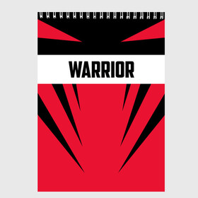 Скетчбук с принтом Warrior , 100% бумага
 | 48 листов, плотность листов — 100 г/м2, плотность картонной обложки — 250 г/м2. Листы скреплены сверху удобной пружинной спиралью | warrior | воин | спортсмен