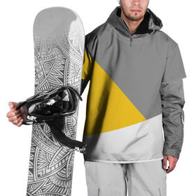 Накидка на куртку 3D с принтом Серый, желтый, белый-идеальное сочетание! , 100% полиэстер |  | 