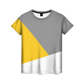 Женская футболка 3D с принтом Серый, желтый, белый-идеальное сочетание! , 100% полиэфир ( синтетическое хлопкоподобное полотно) | прямой крой, круглый вырез горловины, длина до линии бедер | 