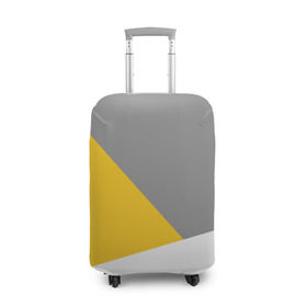 Чехол для чемодана 3D с принтом Серый, желтый, белый-идеальное сочетание! , 86% полиэфир, 14% спандекс | двустороннее нанесение принта, прорези для ручек и колес | 