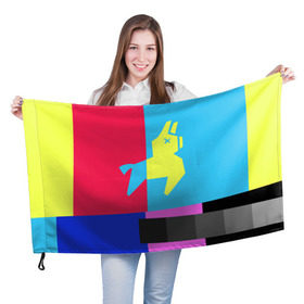 Флаг 3D с принтом Лама Фортнайт , 100% полиэстер | плотность ткани — 95 г/м2, размер — 67 х 109 см. Принт наносится с одной стороны | battle royale | fortnite | lama | батл рояль | лама | фортнайт