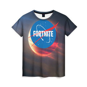 Женская футболка 3D с принтом Fortnite , 100% полиэфир ( синтетическое хлопкоподобное полотно) | прямой крой, круглый вырез горловины, длина до линии бедер | battle royale | fortnite | lama | space | батл рояль | космос | лама | фортнайт