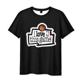 Мужская футболка 3D с принтом NBA. I love this game , 100% полиэфир | прямой крой, круглый вырез горловины, длина до линии бедер | basketball | i love this game | nba | баскетбол